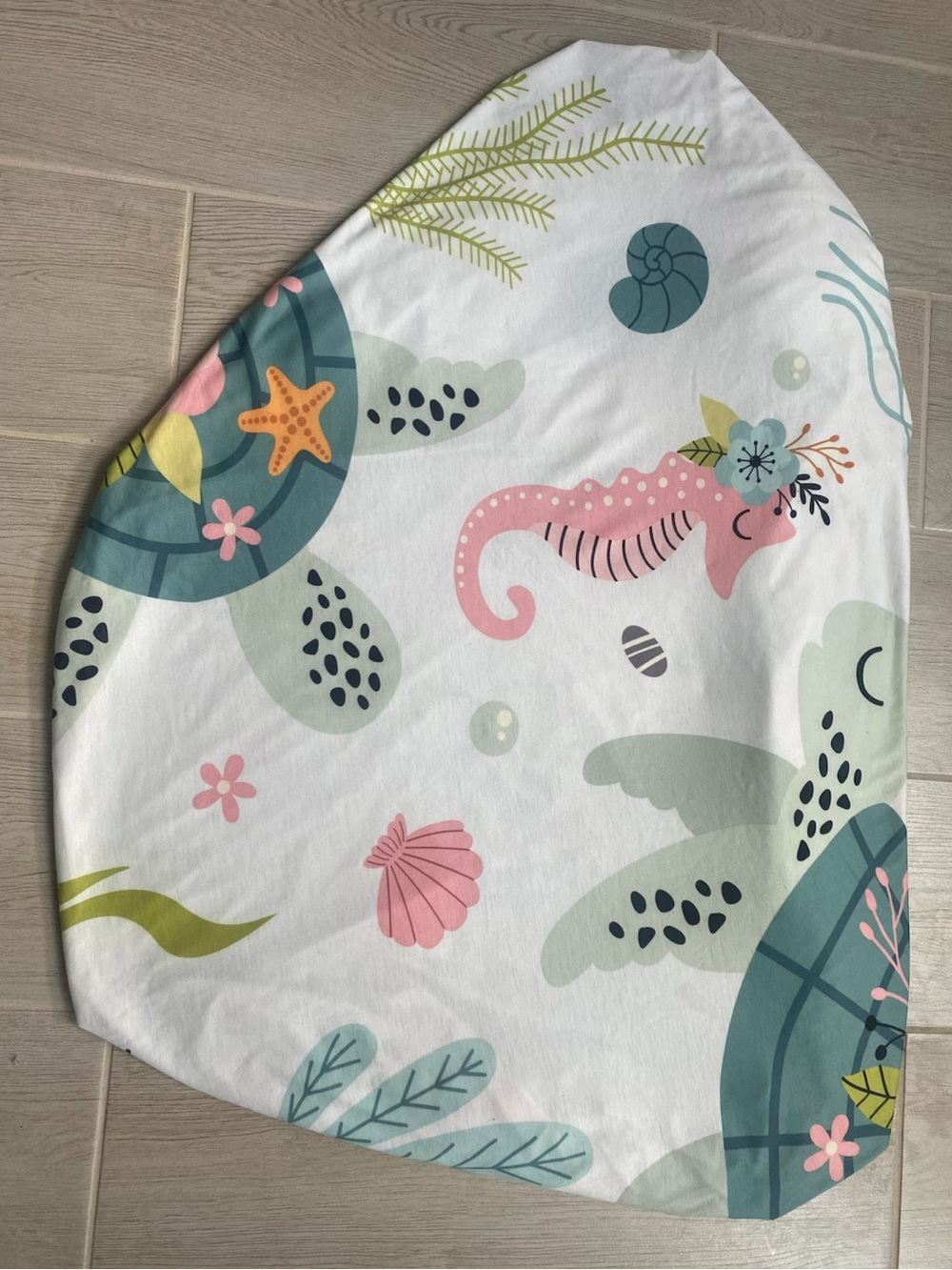 Sea Creature Crib Sheet/Toddler Mattress Sheet - Pink Seahorse & Teal Turtle